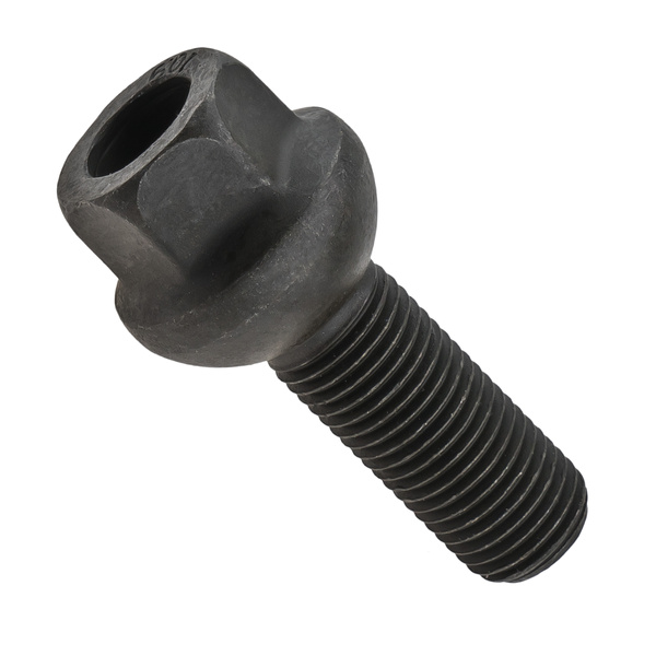 Schwarzer Bolzen für Leichtmetallräder, Stahlfelgen M14x1.5 Kugel R14 - Carbonado