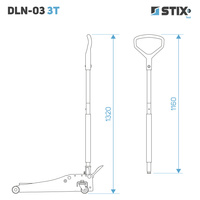 Hydraulischer Rangierwagenheber mit Pedal, Niedrigprofil, Hubhöhe 75–505 mm – DLN-03 3T – Stix