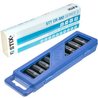 1/2"-Schlagschraubendreher-Einsätze, lang, 10-teiliges Set im Koffer (13, 15, 16, 17, 18, 19, 21, 22, 24, 26) STT CR-MO SERIES 3 – Stix Tool