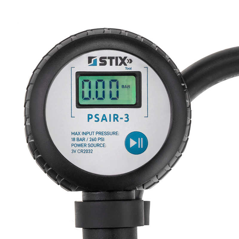 Digital Reifendruckprüfer und Reifenfüller LCD PSAIR-3 0-18 BAR STIX