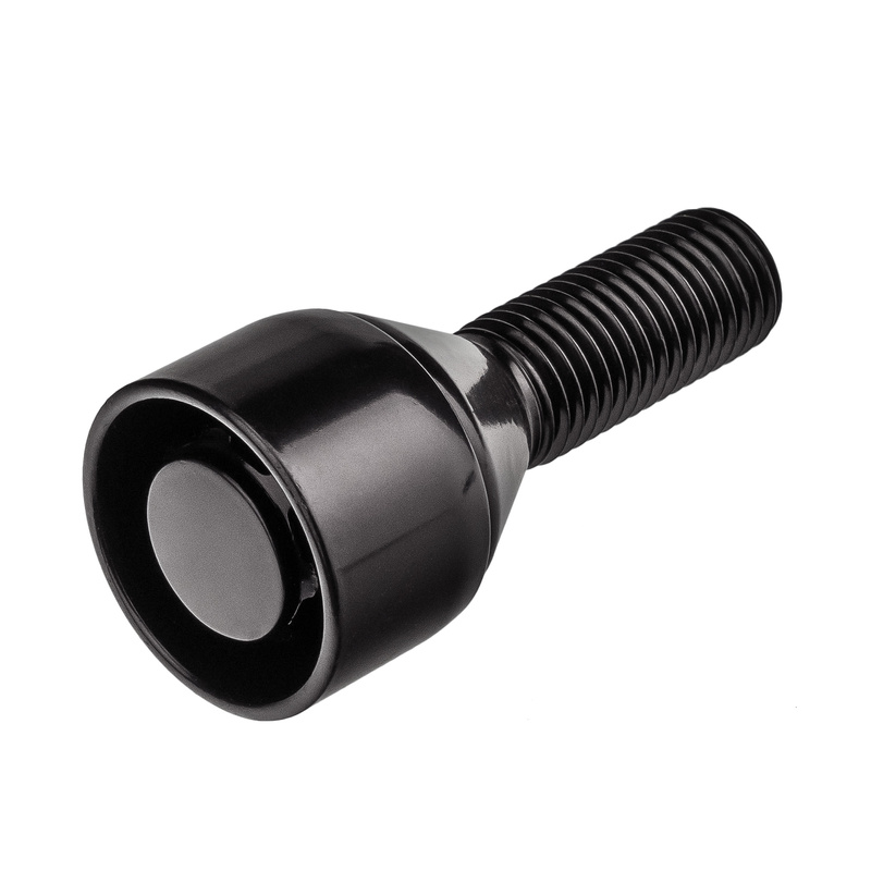 Diebstahlsichere Felgenschlossschrauben für Leichtmetallfelgen / M12x1,25 Kegelbund / 28 mm Gewindelänge, schwarz – Carbonado C-Block