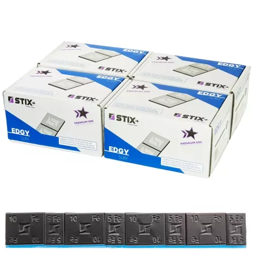 Glue weights for aluminum rims black Edgy Slim Black - 60g (5g+10g / wide band) - 400 pcs. - Stix