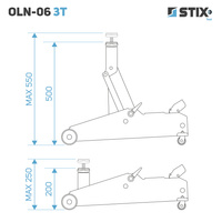 Hydraulic Floor Jack 200–570 mm OLN-06 3T – Stix