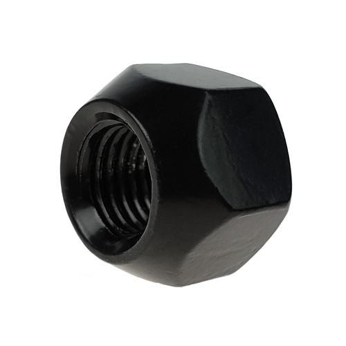 Black steel wheel nuts M12x1.5 open-ended without flange, 21 mm hex - Carbonado