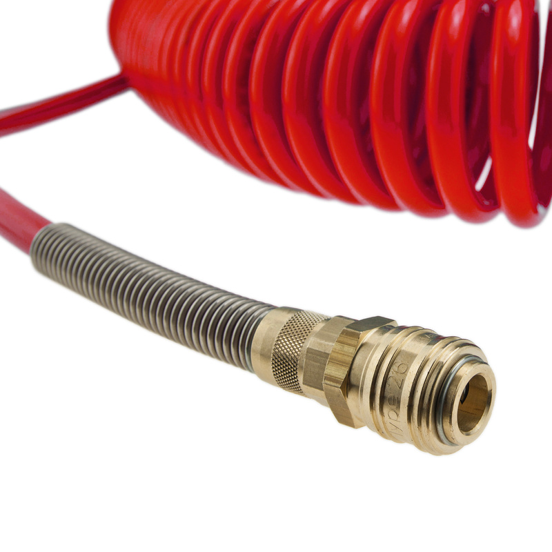 Spiral air hose 12m (8/12mm), red - RQS