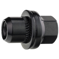 Black wheel nuts for original alloy wheels Land Rover M14x1.5 with floating washer, 22 mm hex - Carbonado