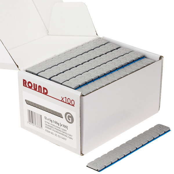 Glue weights for aluminum rims Rounded Slim Coated - 60g (12x5g / powder / wide band) - 200 pcs. - Stix