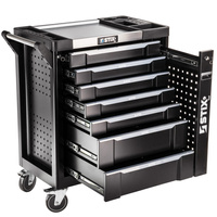 Workshop cabinet / tool trolley with 7 drawers, side pull-out compartment – UltimatePro B7 – Stix