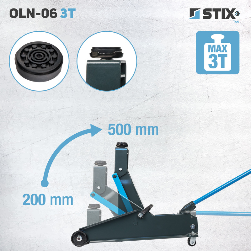Hydraulic Floor Jack 200–570 mm OLN-06 3T – Stix