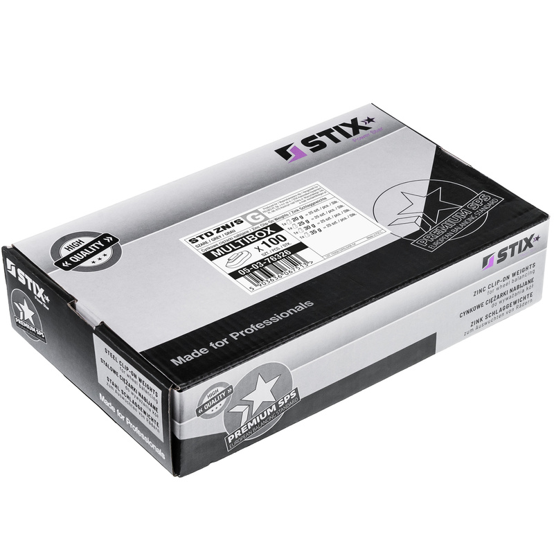 Zestaw ciężarki nabijane STD Cynkowe do felg stalowych ZN/S 20-35g / 100 szt. - Stix