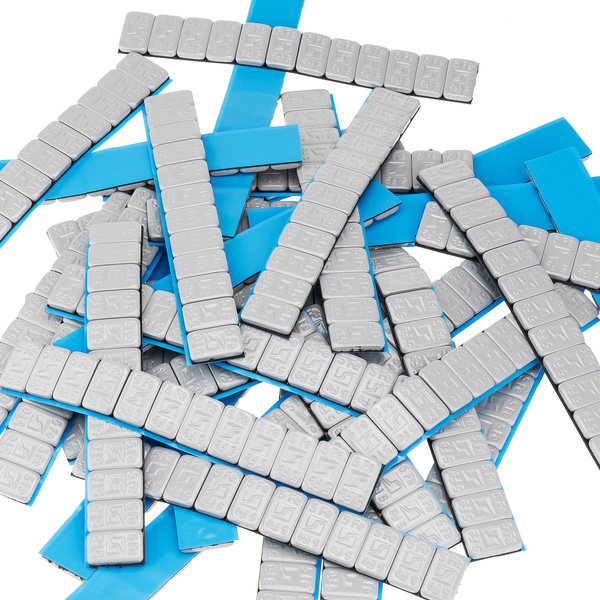 Klebewuchtgewichte für Aluminiumfelgen Rounded Slim beschichtet – 60 g (12 × 5 g / Pulverbeschichtung / breites Klebeband) – 400 Stk. – Stix