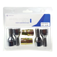 Felgenschloss Radschrauben M12x1,5 28mm Anti-Diebstahl Bolzen für BMW Opel Mini