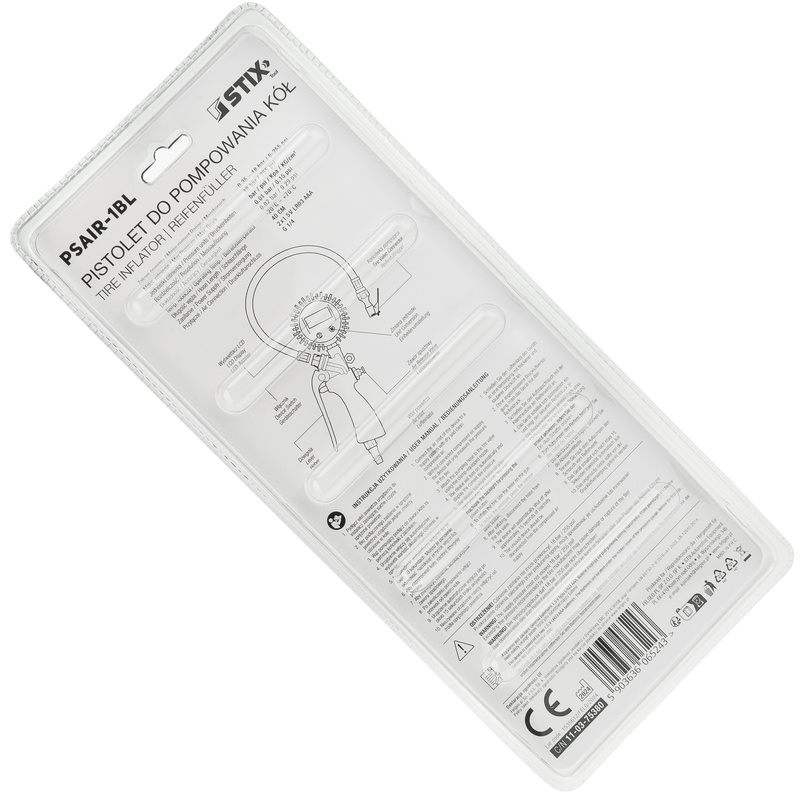 Druckluft Reifenfüller mit elektronischem Druckmesser PSAIR-1BL 0-18 Bar Messgerät