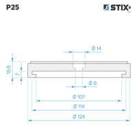 P25 Jack Pad for Lift Arm, 124×114×18.6 – Stix