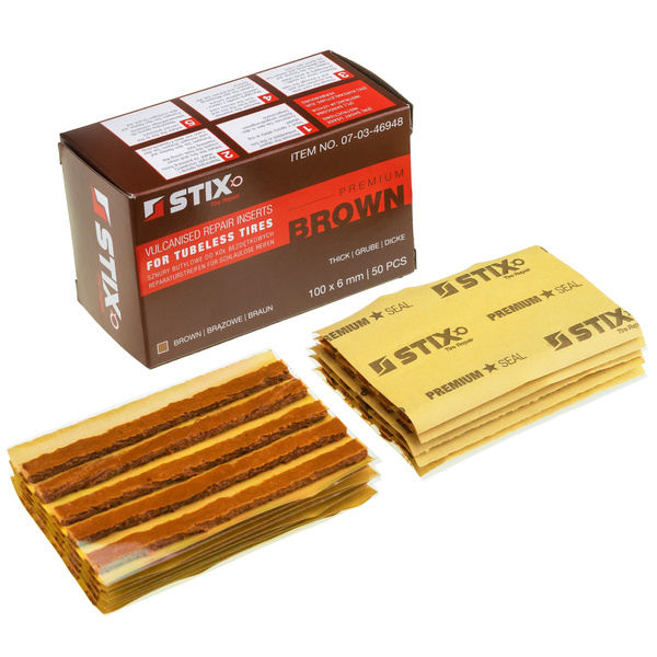 Butyl Repair Strings 6mm (short - 100 mm, brown) 50 pcs