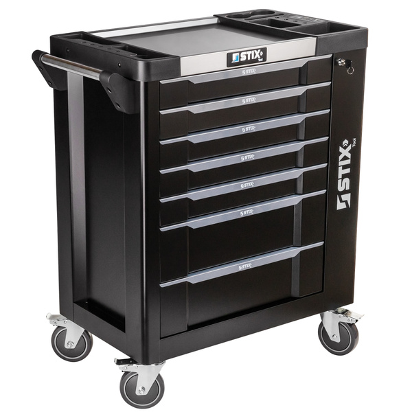 Werkstattschrank / Werkzeugwagen mit 7 Schubladen, Seitenschrank – UltimatePro A7 – Stix
