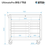 Rolling tool cabinet with tool set UltimatePro D12/TS2 - Stix