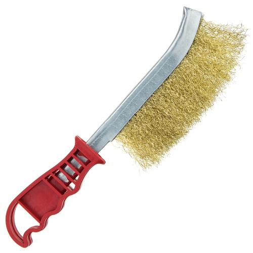 Wire brush for cleaning rims - brass