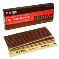 Tire repair butyl cords, narrow 4 mm (8" / 200 mm, brown) 50 pcs - Stix