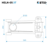 Hydraulischer Rangierwagenheber / Wagenheber, Hubhöhe 130–480 mm HELN-05 3T – Stix