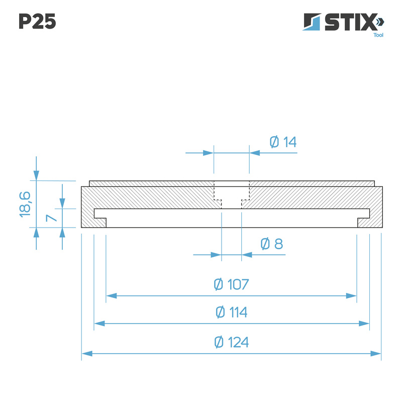 P25 Jack Pad for Lift Arm, 124×114×18.6 – Stix