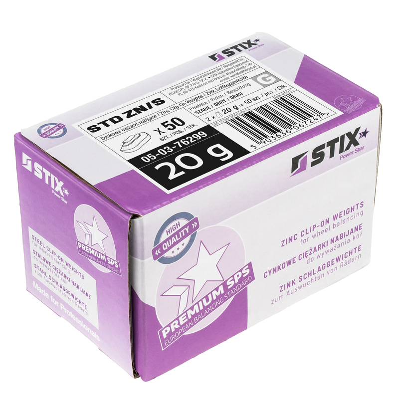 Zink-Schlaggewichte ZN/S 20 g für Stahlfelgen (50 Stk.)