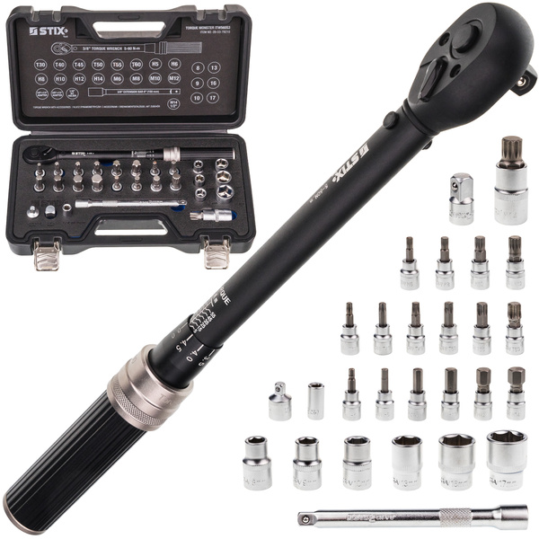 Klucz dynamometryczny 5-60 Nm 3/8" zestaw z akcesoriami 27 szt. + walizka ITW560/S3 - Stix