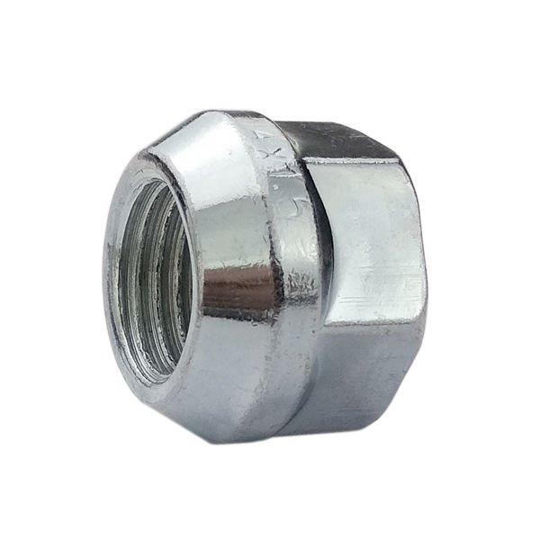 Low nuts for spacers, wheels - M14x1.5 / Zinc - (open with flange, 17mm) - Carbonado