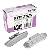 Ciężarki nabijane STD Cynkowe do felg stalowych ZN/S 40g / 50 szt. - Stix