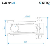 Hydraulic Floor Jack / Trolley Jack, lifting height 140–460 mm ELN-04 3T – Stix