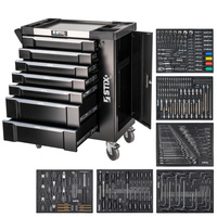 Werkstattschrank / Werkzeugwagen mit 7 Schubladen, Seitenschrank + Werkzeugsatz – UltimatePro A7/TS1