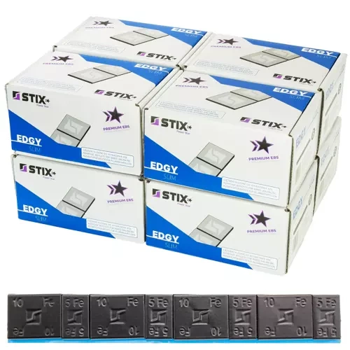 Glue weights for aluminum rims black Edgy Slim Black - 60g (5g+10g / wide band) - 800 pcs. - Stix