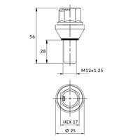 M12x1.25 floating spacing change screw - (movable cone) - Carbonado