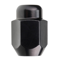 Schwarze Aluminium-Radmutter, Kia-Typ – M12x1,5 / Geschlossen ohne Flansch, Schlüsselweite 21 – Carbonado