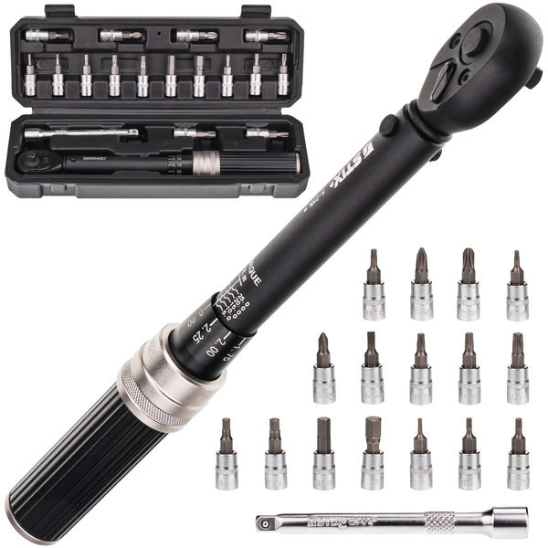 Klucz dynamometryczny 5-25 Nm 1/4" zestaw z akcesoriami 17 szt. + walizka ITW525/S1 - Stix