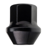 Schwarze Radmuttern für Aluminiumfelgen, Ford-Typ – M12x1,5 / geschlossen, Schlüsselweite 19 mm – Carbonado