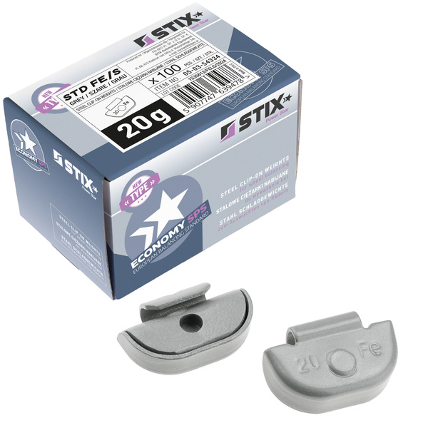 STD steel wheel weights FE/S 20g / 100 pcs. - Stix