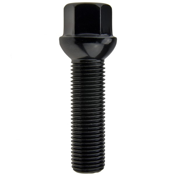 Black Wheel Bolt M14x1.50 45 mm - Key 17. Ball Seat