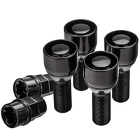 Śruby zabezpieczające antykradzieżowe do felg aluminiowych / M14x1.5 stożek / gwint 28 mm czarne - Carbonado C-Block 