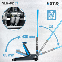 Low-Profile Hydraulic Floor Jack, 85–430 mm Lifting Height – SLN-02 3T – Stix