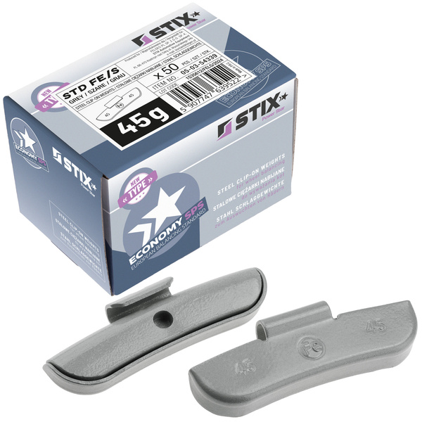 Ciężarki nabijane STD Stalowe do felg stalowych FE/S 45g / 50 szt. - Stix