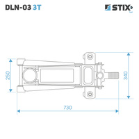 Hydraulischer Rangierwagenheber mit Pedal, Niedrigprofil, Hubhöhe 75–505 mm – DLN-03 3T – Stix
