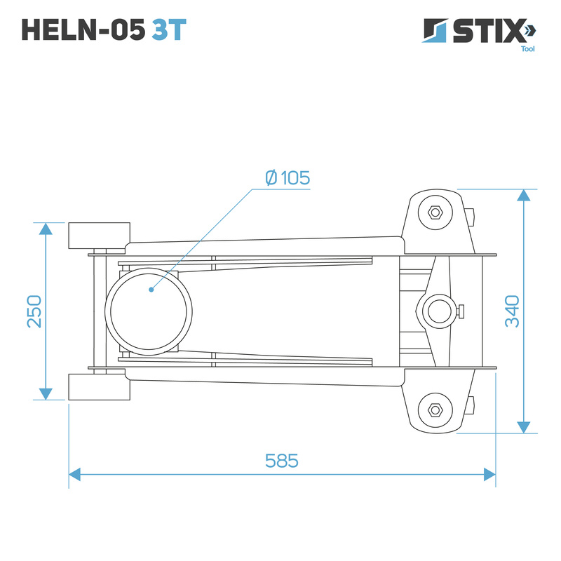 Hydraulic Floor Jack / Trolley Jack, lifting height 130–485 mm HELN-05 3T – Stix