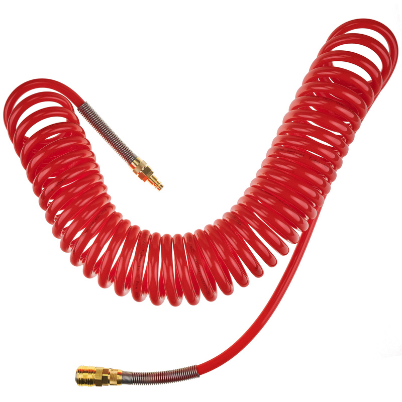 Spiral air hose 12m (8/12mm), red - RQS