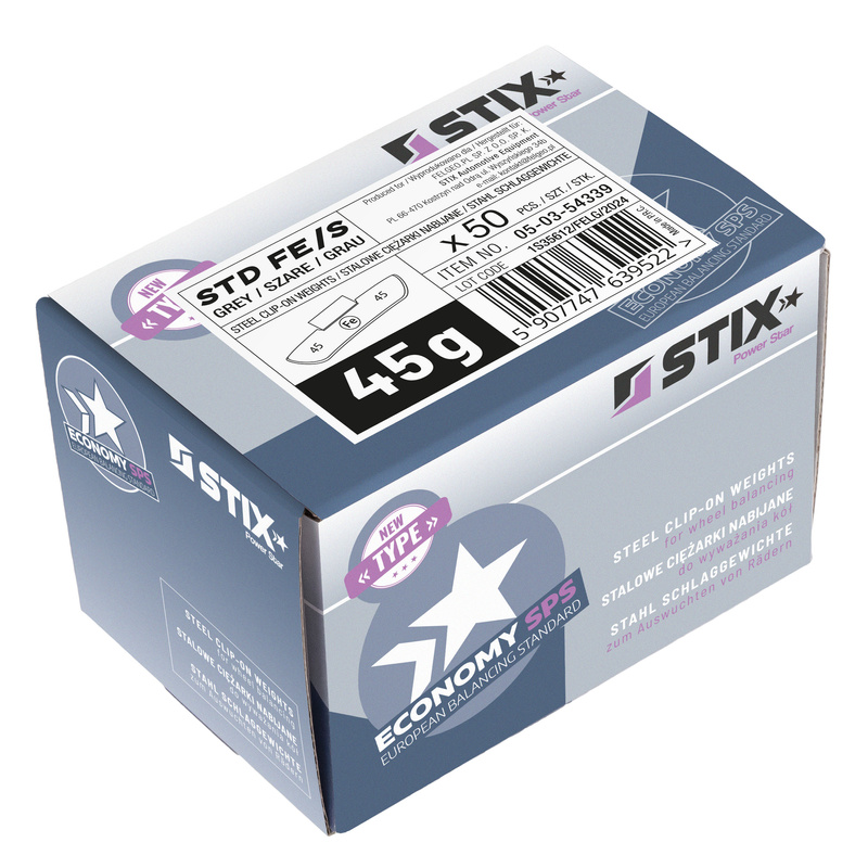 STD steel wheel weights for FE/S steel rims 45g / 50 pcs. - Stix
