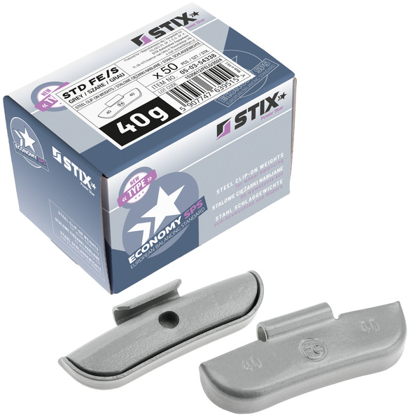 STD steel wheel weights for FE/S steel rims 40g / 50 pcs. - Stix