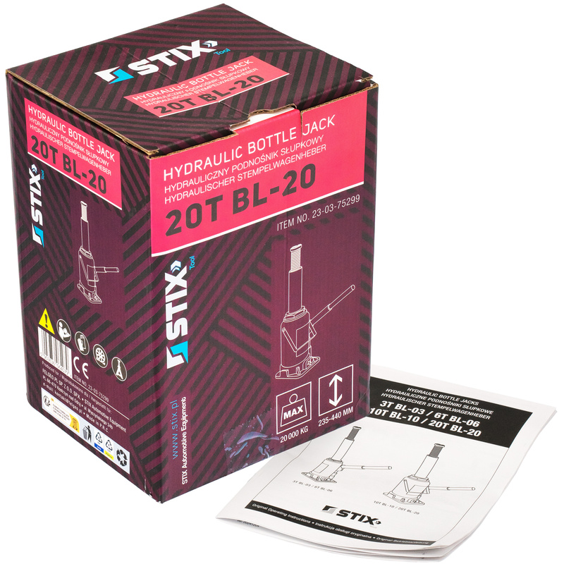 Hydraulischer Stempelwagenheber (Flaschenheber) 20T BL-20 – Stix