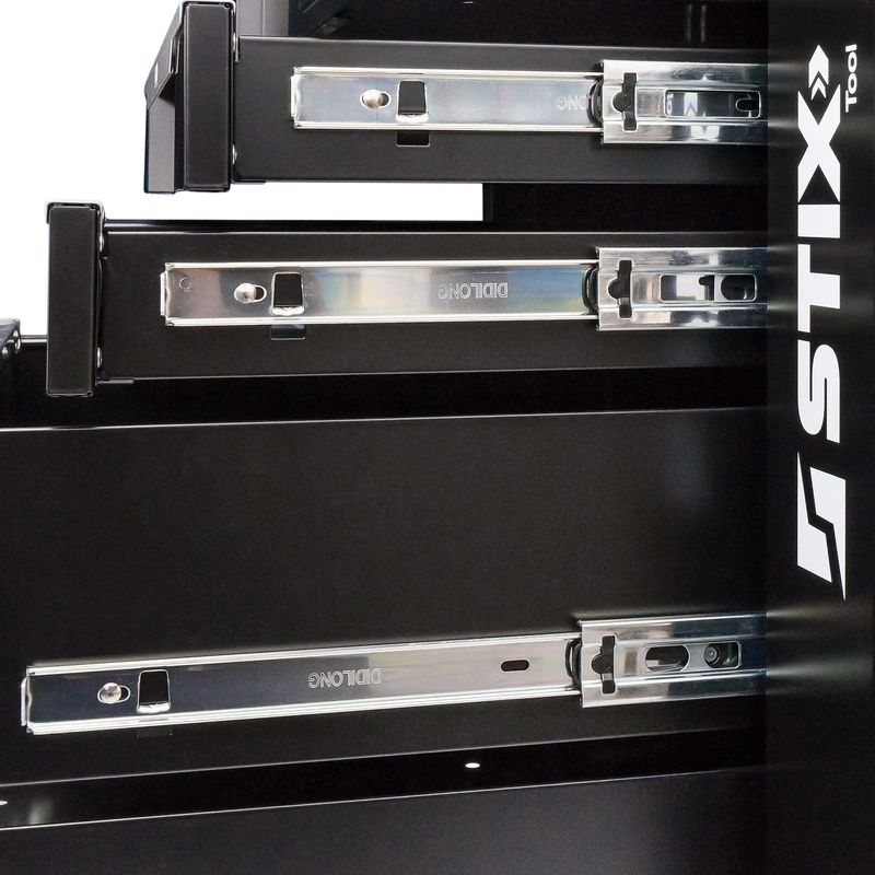 Workshop cabinet / tool trolley with 7 drawers, side pull-out compartment – UltimatePro B7 – Stix