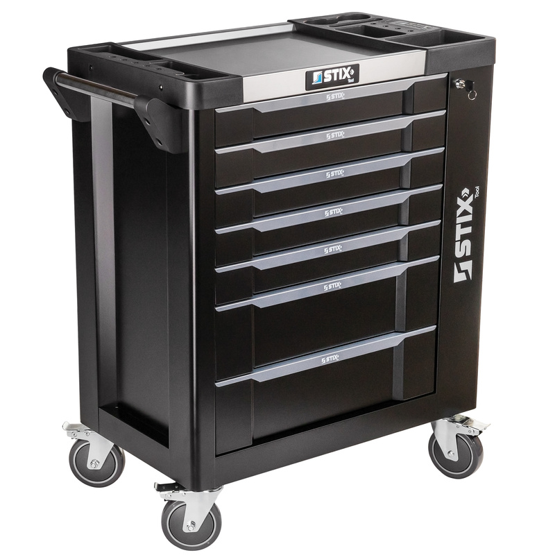 Workshop cabinet / tool trolley with 7 drawers, side compartment – UltimatePro A7 – Stix