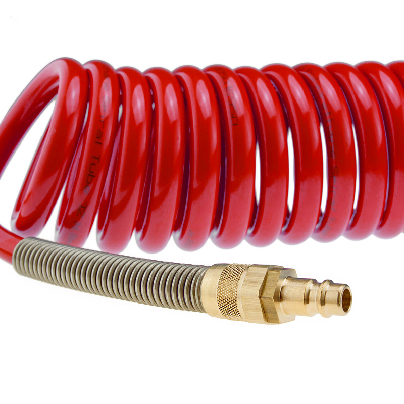 Spiral air hose 12m (8/12mm), red - RQS
